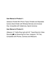 Ubeesize Flexible Mini Operating Instructions Manual
