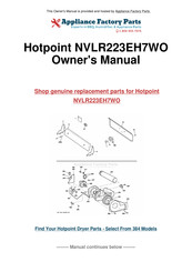 GE Hotpoint NVLR223EH7WO Installation Instructions Manual