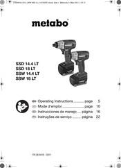 Metabo SSD 14.4 LT Operating Instructions Manual