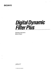 Sony Digital Dynamic Filter Plus Operating Instructions Manual