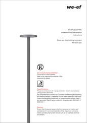 WE-EF RMT320 LED Installation And Maintenance Instructions Manual