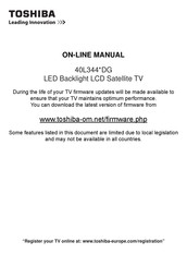 Toshiba 40L344 DG Series Online Manual