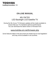 Toshiba 40L154 DG Series Online Manual