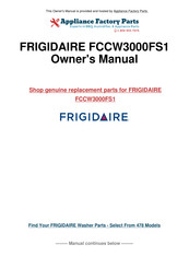 Electrolux Frigidaire FCCW3000FS1 Installation Instructions And Use & Care Manual