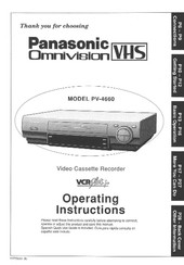 Panasonic Omnivision PV-4660 Operating Instructions Manual