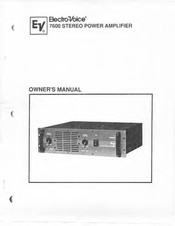 Electro-Voice 7600 Owner's Manual