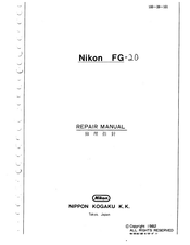 Nikon FG-20 Repair Manual