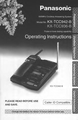 Panasonic KXTCC936B - CORDLESS 900 ANALOG Operating Instructions Manual