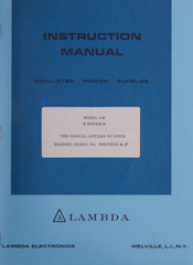 Lambda LM Instruction Manual
