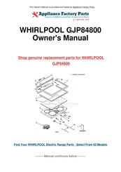 Whirlpool GJP84800 Use & Care Manual