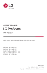 LG ProBeam BF53RG Owner's Manual