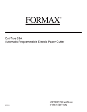 Formax Cut-True 28A Operator's Manual
