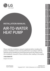 LG THERMA V HU143MRB Installation Manual