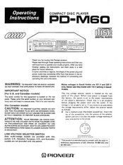 Pioneer PD-M60 Operating Instructions Manual