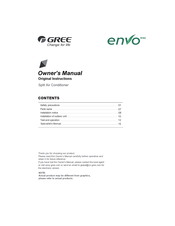 Gree ENV09HP230V1R32AH Owner's Manual