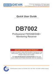DEVA Broadcast DB7002 Quick User Manual