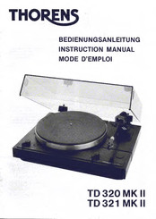 THORENS TD 321 MK II Instruction Manual