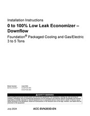 Trane BAYECON353 Series Installation Instructions Manual