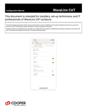 Cooper Lighting Solutions WaveLinx CAT Configuration Manual