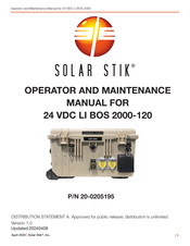 Solar Stik 24 VDC LI BOS 2000-120 Operator And  Maintenance Manual