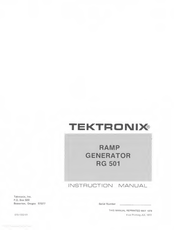 Tektronix RG 501 Instruction Manual