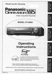 Panasonic PV-8660 Operating Instructions Manual