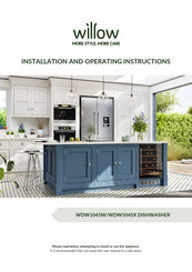 Willow WDW1045W Installation And Operating Instructions Manual