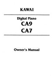 Kawai CA9 Owner's Manual