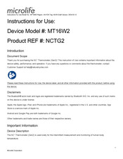 Microlife Natural Cycles THERMOMETER GEN2 Instructions For Use Manual