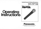 Panasonic Ramsa WX-RP158 Operating Instructions Manual