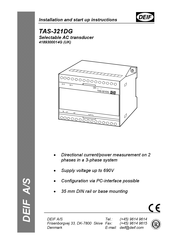 Deif TAS-321DG Installation And Start-Up Instructions Manual