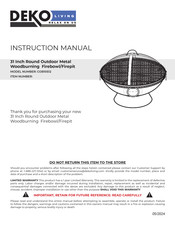 DEKO LIVING COB10512 Instruction Manual