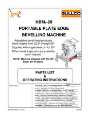 GULLCO KBM-28 Parts List & Operating Instructions