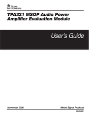 Texas Instruments TPA321 User Manual