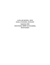 Ludlum Measurements 2929 Manual