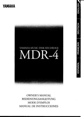Yamaha MDR-4 Owner's Manual