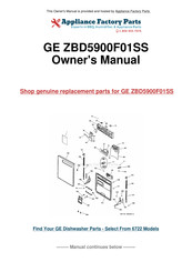GE Monogram ZBD5900F01SS Use And Care Manual
