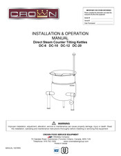 Middleby Crown DC-10 Installation & Operation Manual