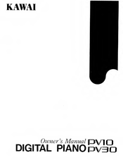 Kawai Digital Piano PV10 Owner's Manual