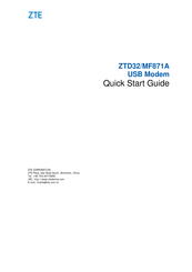Zte MF871A Quick Start Manual