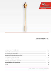 Bühler technologies Nivotemp NT-EL Brief Instructions