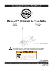 Omega MagicLift 25037 Operating Instructions & Parts Manual