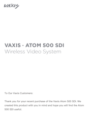 VAXIS ATOM 500 SDI Manual