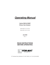 Gow-Mac 5200P Series Operating Manual