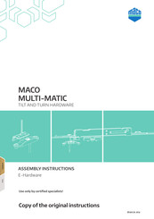 Maco MULTI-MATIC Assembly Instructions Manual