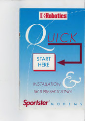 US Robotics Sportster Installation & Troubleshooting Manual