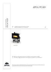 Jøtul PC 801 Installation, Operation And Maintenance Manual