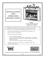 Warnock Hersey Pacific Energy Mirage G Series Installation And Operating Instructions Manual