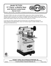 Woodstock Shop fox W1742H Manual