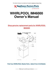 Whirlpool Inglis IM46000 User Instructions